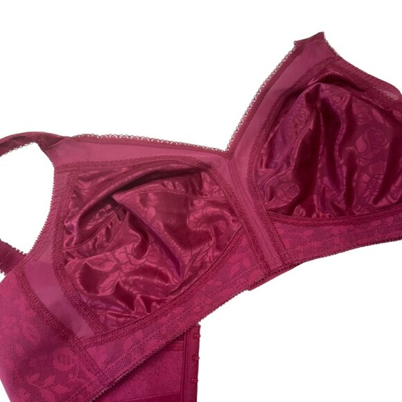 PLAYTEX 18 Hour Original Comfort Strap Wire Free Bra SZ 42C Pink Satin Unlined - Picture 10 of 12